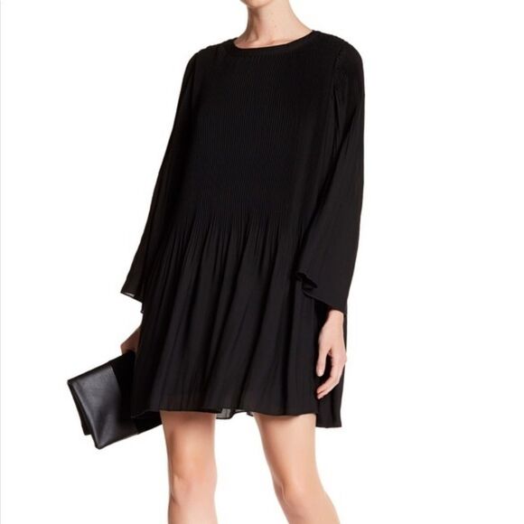 NINA LEONARD Micro Pleated Swing Dress M - Picture 1 of 9